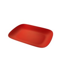 photo moirà© rectangular tray in colored steel and resin, red 2